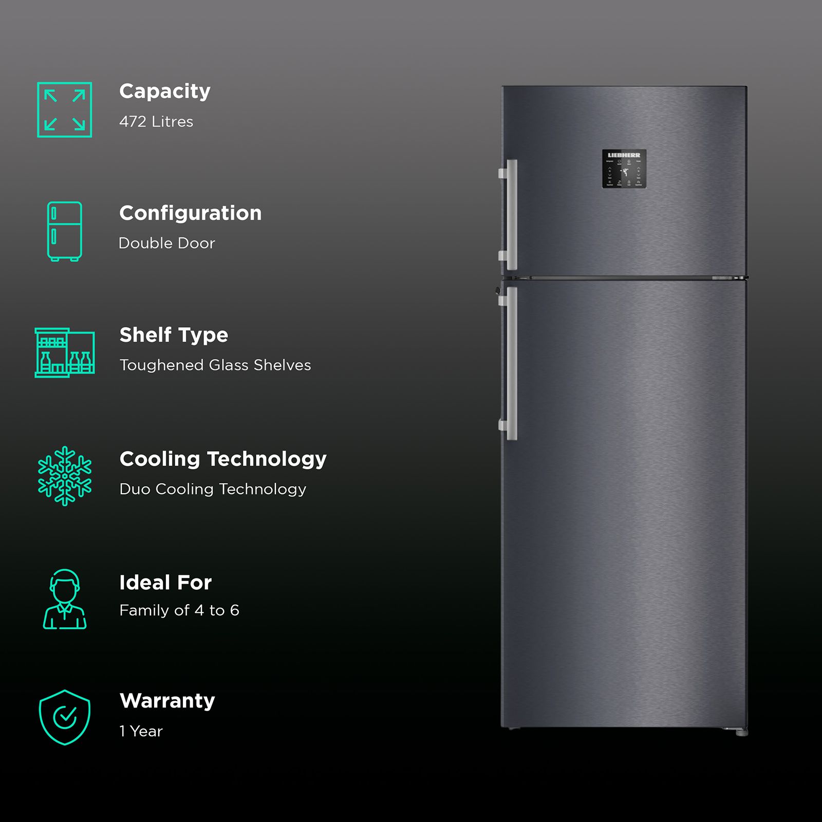 Buy LIEBHERR 472 Litres 2 Star Frost Free Double Door Refrigerator